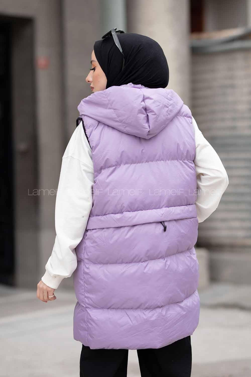 Modalamelif Arkası Lastikli Şişme Yelek Lila