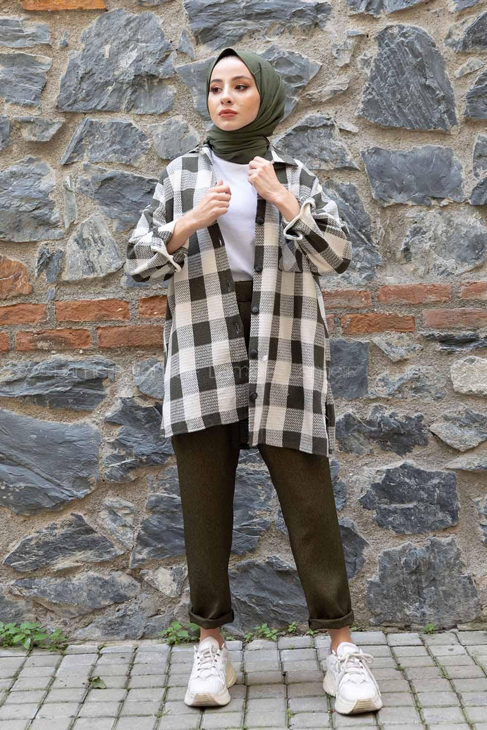 Modalamelif Tek Cepli Oduncu Gömlek Ekru Haki