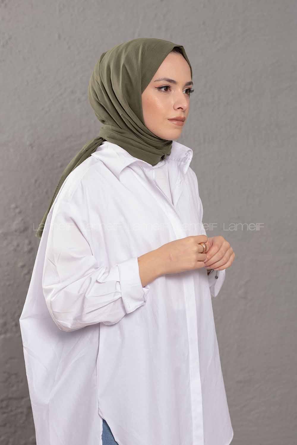 Modalamelif Çam Yeşili Pamuk Vual Şal