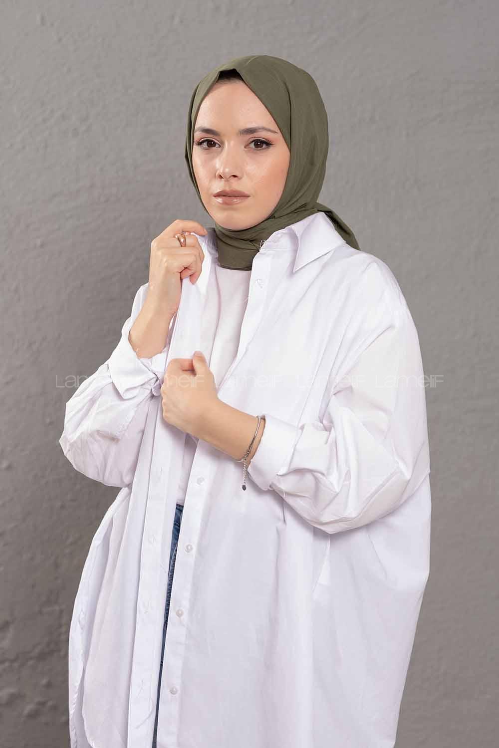 Modalamelif Çam Yeşili Pamuk Vual Şal