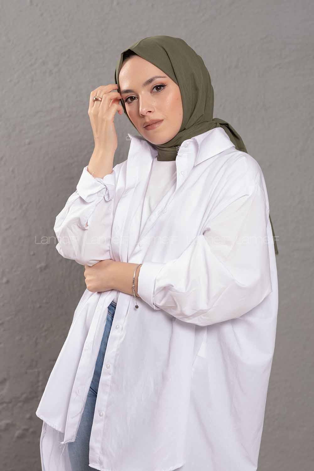 Modalamelif Çam Yeşili Pamuk Vual Şal