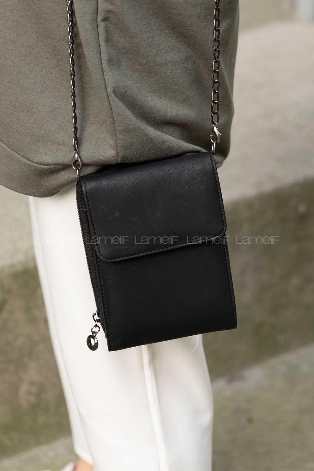 Modalamelif Kapak Cepli Messenger Model Çanta Siyah