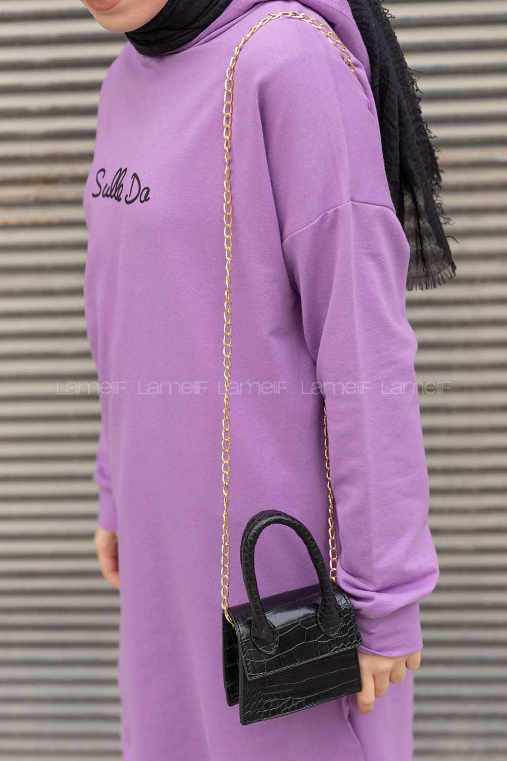 Lamelif Kapak Kilitli  Desen Çanta Siyah