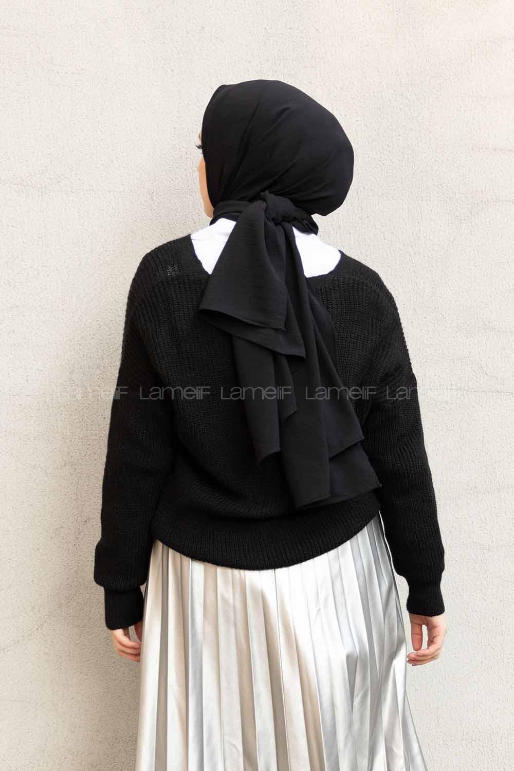 Modalamelif Düşük Kol Triko Hırka Siyah