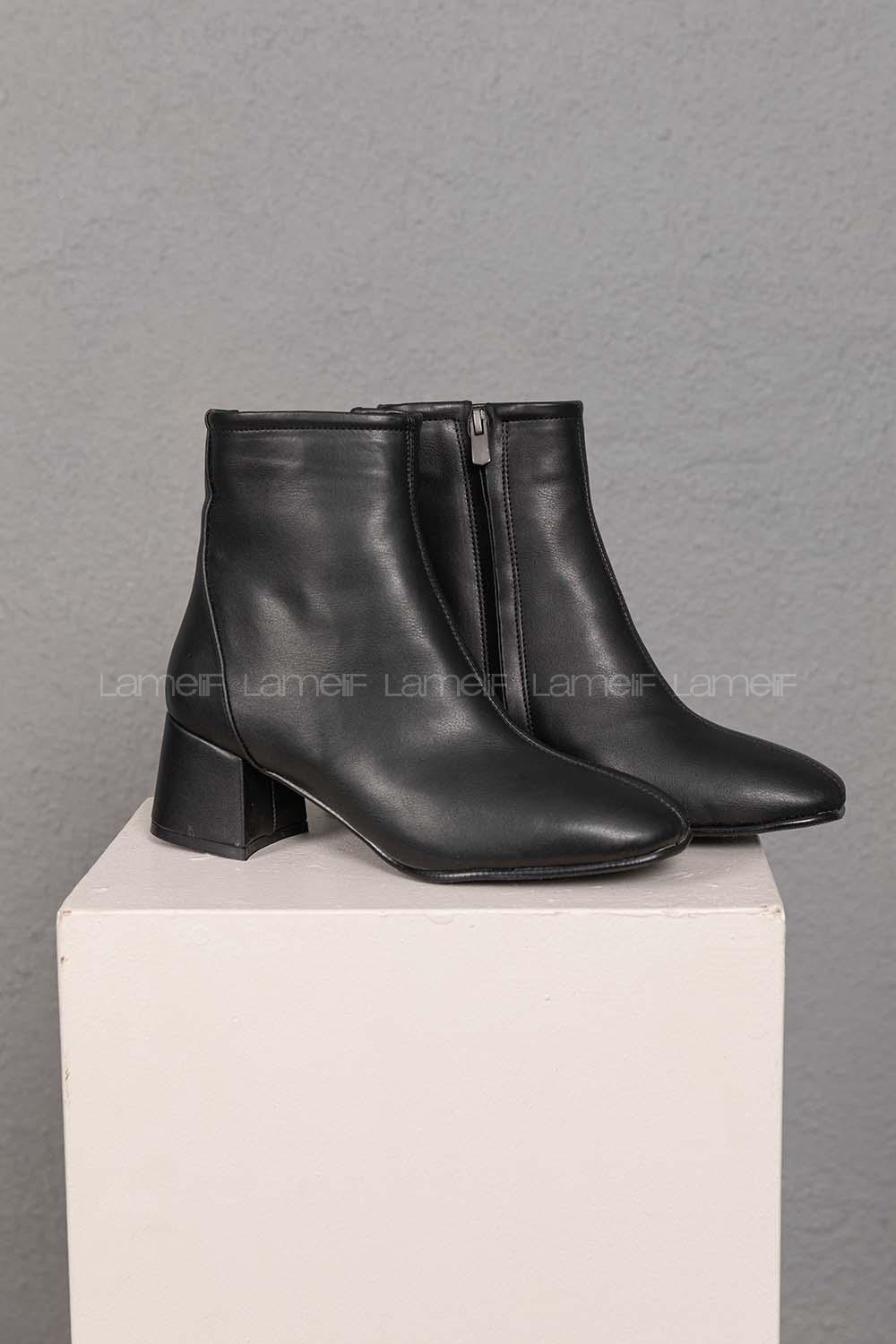 Modalamelif Küt Burun Dikişli Siyah Bot