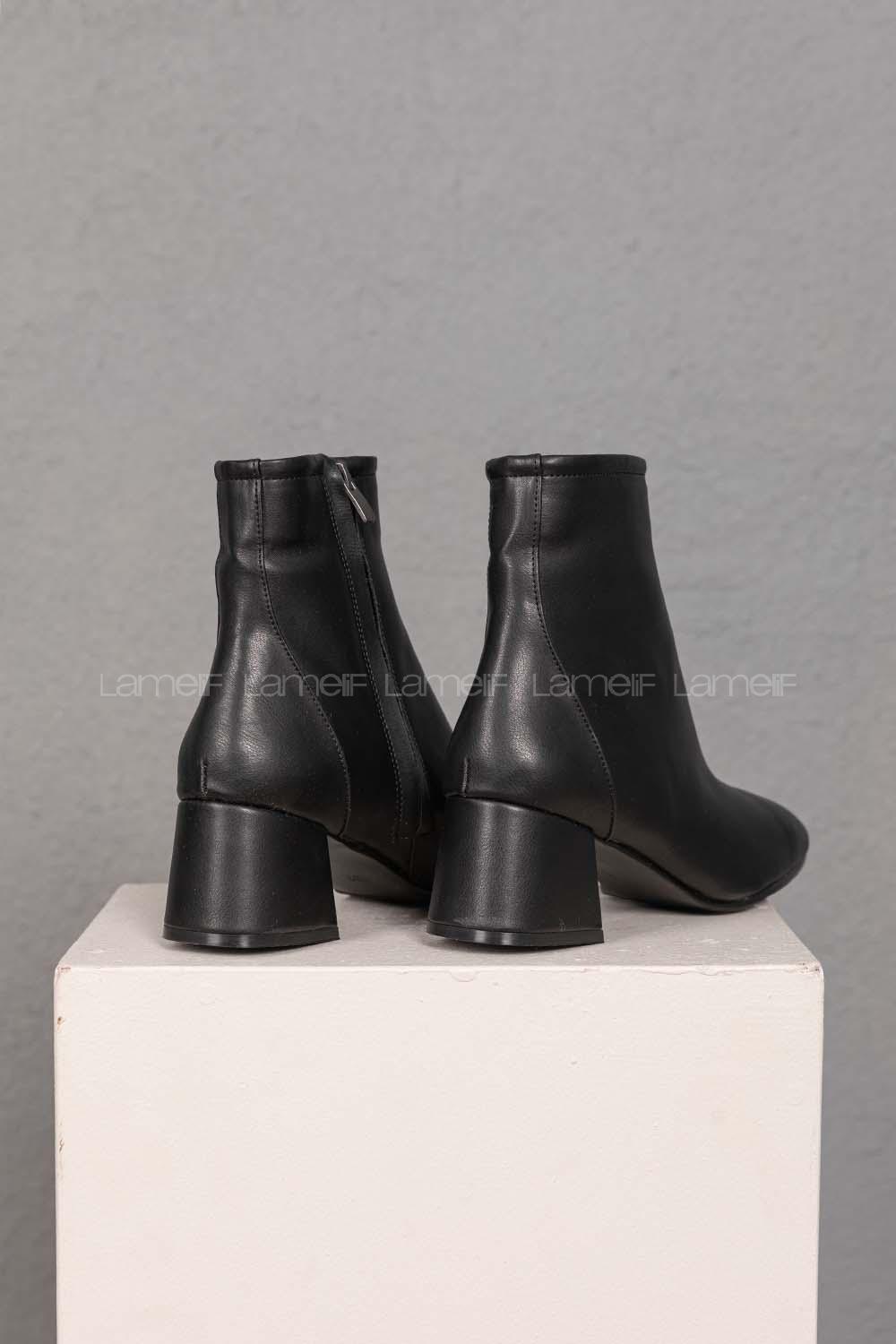 Modalamelif Küt Burun Dikişli Siyah Bot