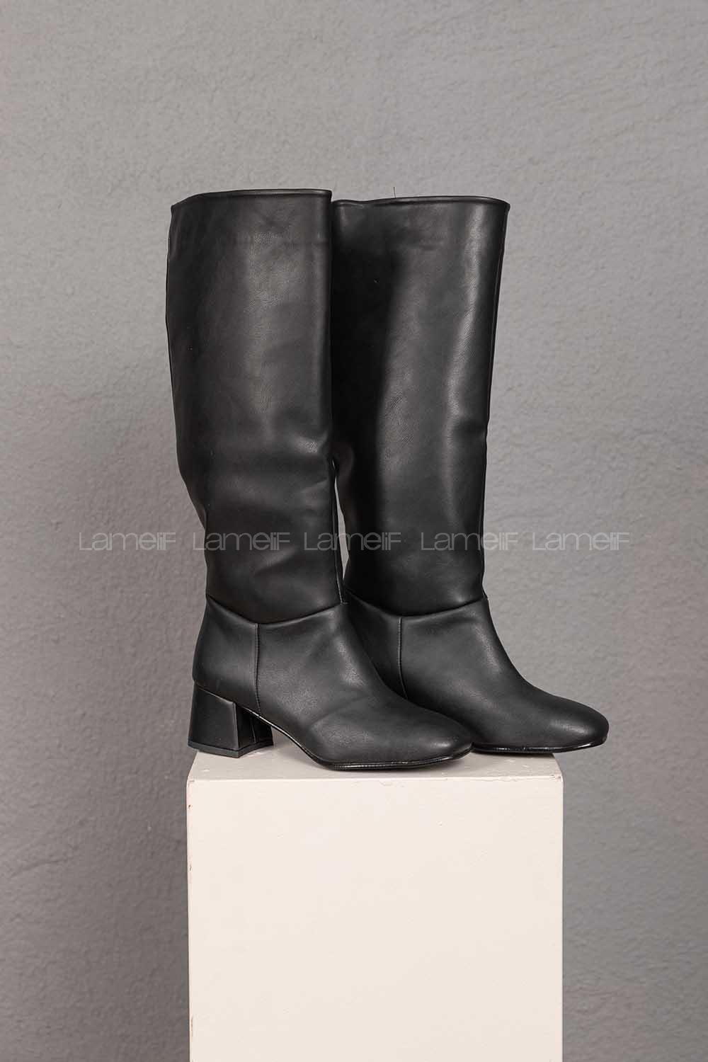 Modalamelif Küt Burun Siyah Çizme