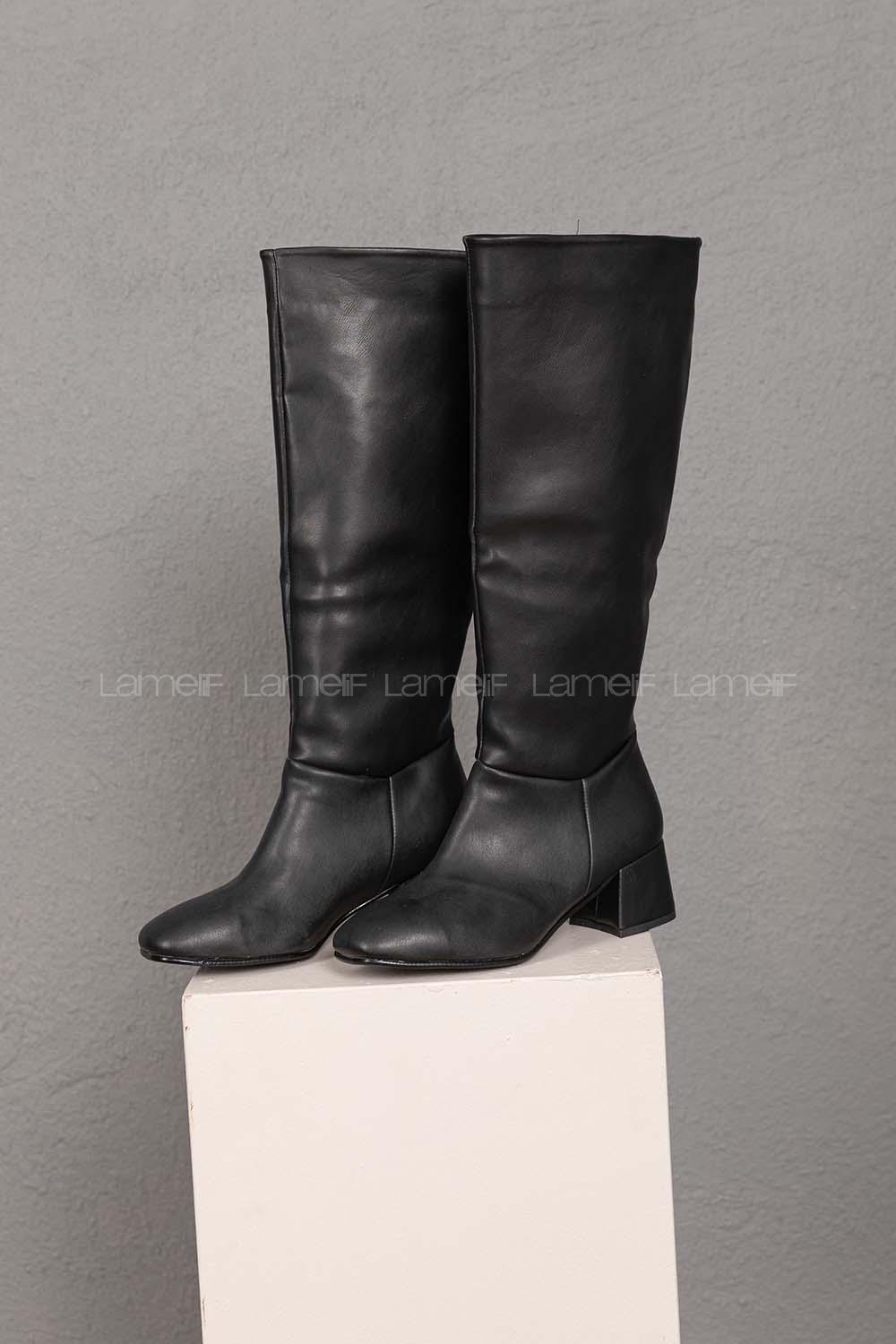 Modalamelif Küt Burun Siyah Çizme