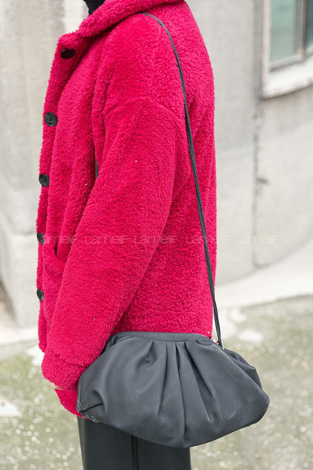 Modalamelif Büzgülü Bottega Model  Çanta Siyah