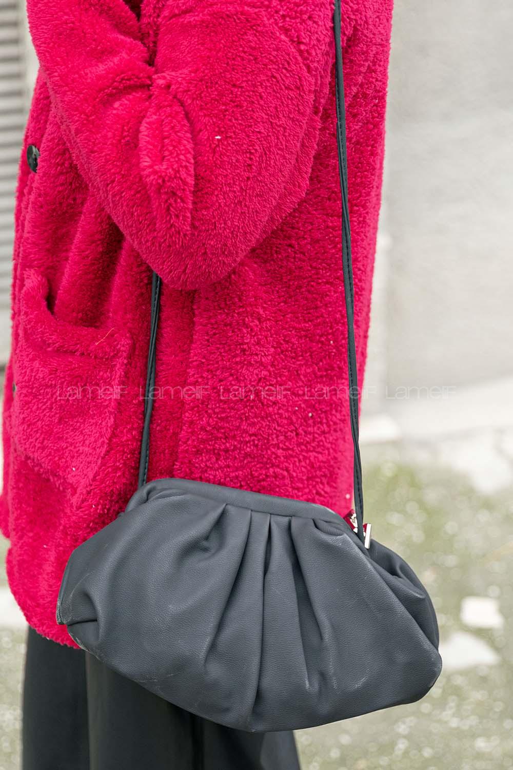 Modalamelif Büzgülü Bottega Model  Çanta Siyah