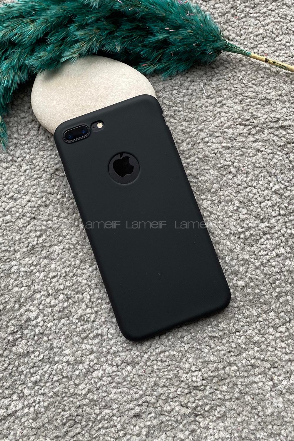 Modalamelif iPhone 7/8 Plus Silikon Telefon Kılıfı Siyah