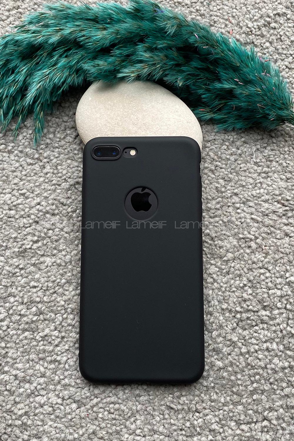 Modalamelif iPhone 7/8 Plus Silikon Telefon Kılıfı Siyah