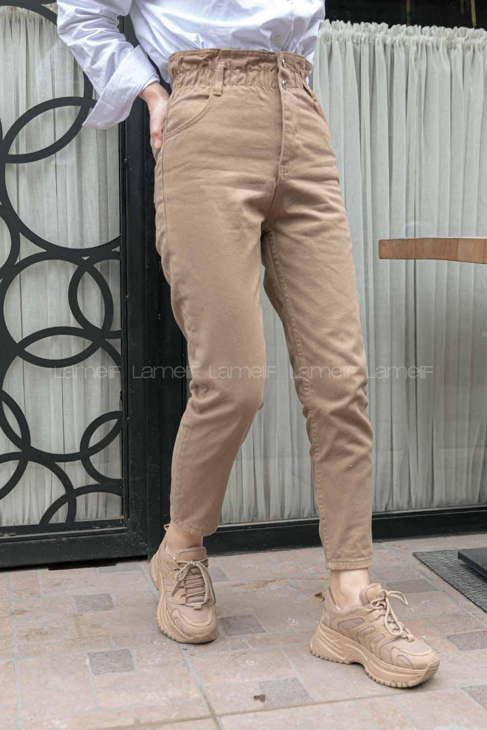 Modalamelif Beli  Lastikli Çift Cepli Jean Kum Beji