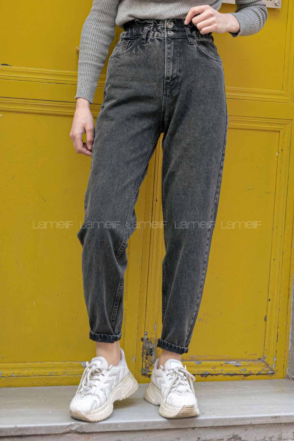 Modalamelif Kar Yıkama Mom Jean Füme