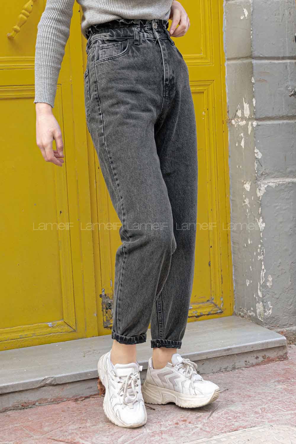 Modalamelif Kar Yıkama Mom Jean Füme