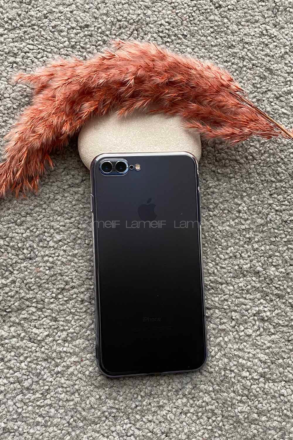 Modalamelif Iphone 7/8 Plus Uyumlu Lux Çift Renkli  Sılıkon Kılıf Füme