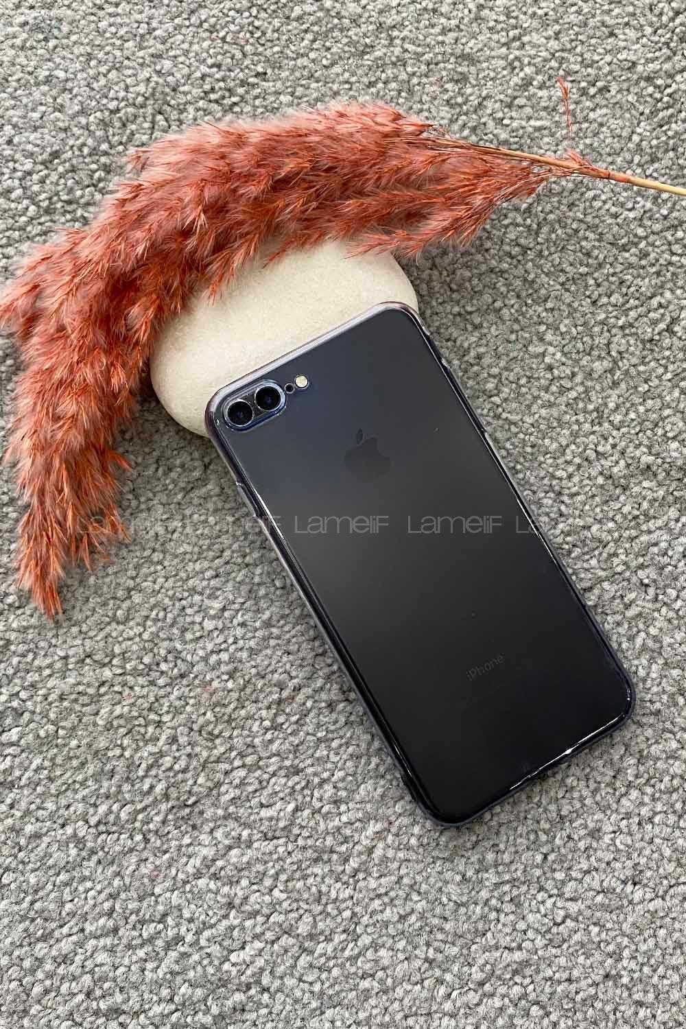 Modalamelif Iphone 7/8 Plus Uyumlu Lux Çift Renkli  Sılıkon Kılıf Füme