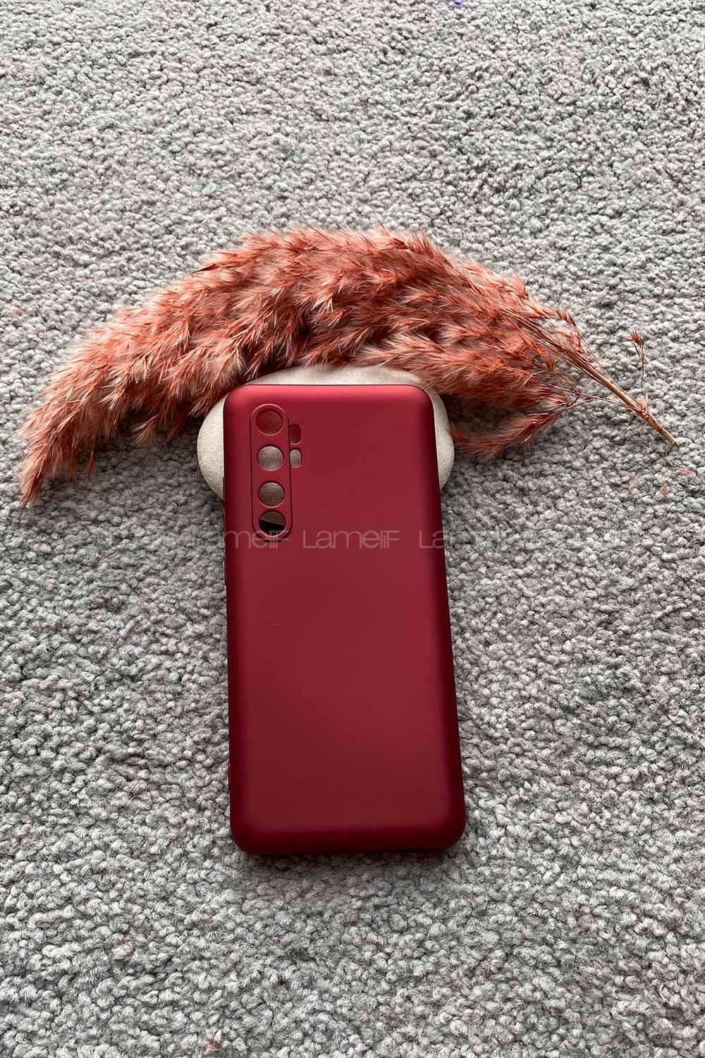 Modalamelif Redmi Note10 Lite Premium Silikon Telefon Kılıfı Bordo