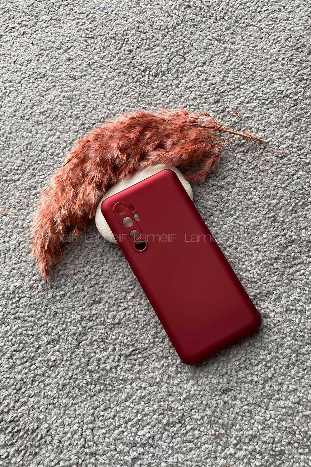 Modalamelif Redmi Note10 Lite Premium Silikon Telefon Kılıfı Bordo