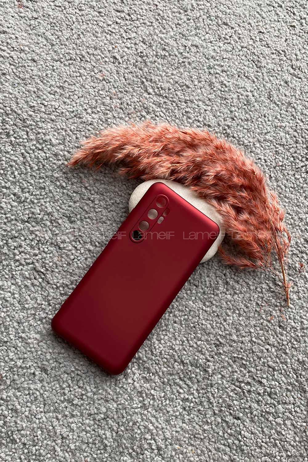 Modalamelif Redmi Note10 Lite Premium Silikon Telefon Kılıfı Bordo