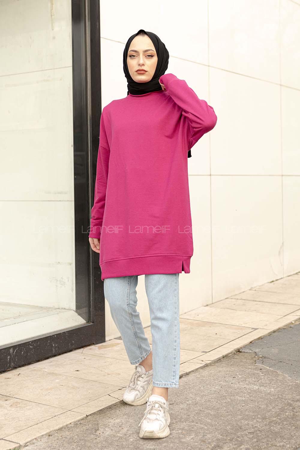 Modalamelifi Düz  Celina Tunik Fuşya