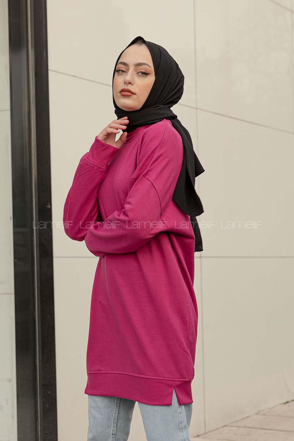 Modalamelifi Düz  Celina Tunik Fuşya