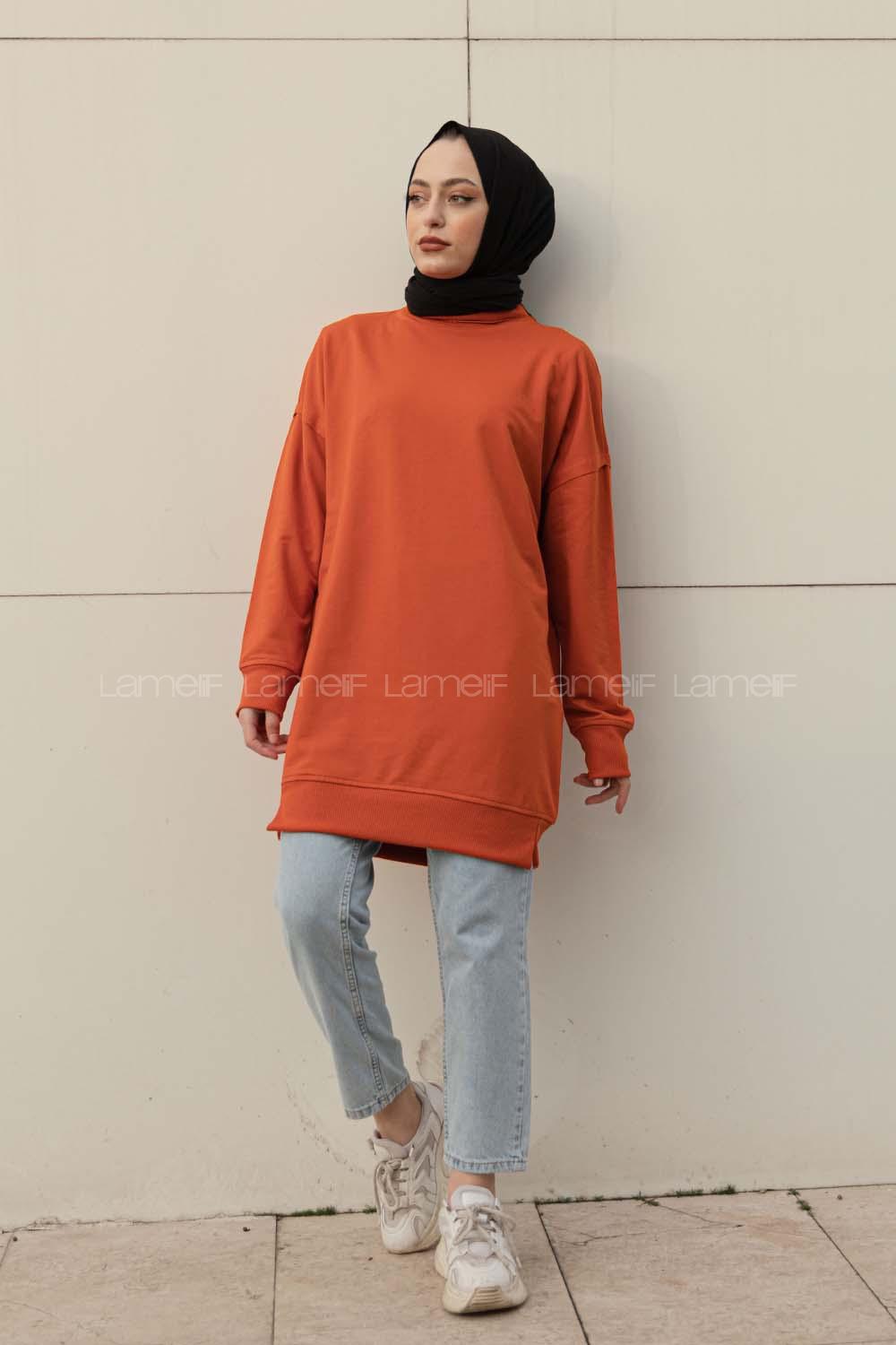 Modalamelifi Düz  Celina Tunik Oranj