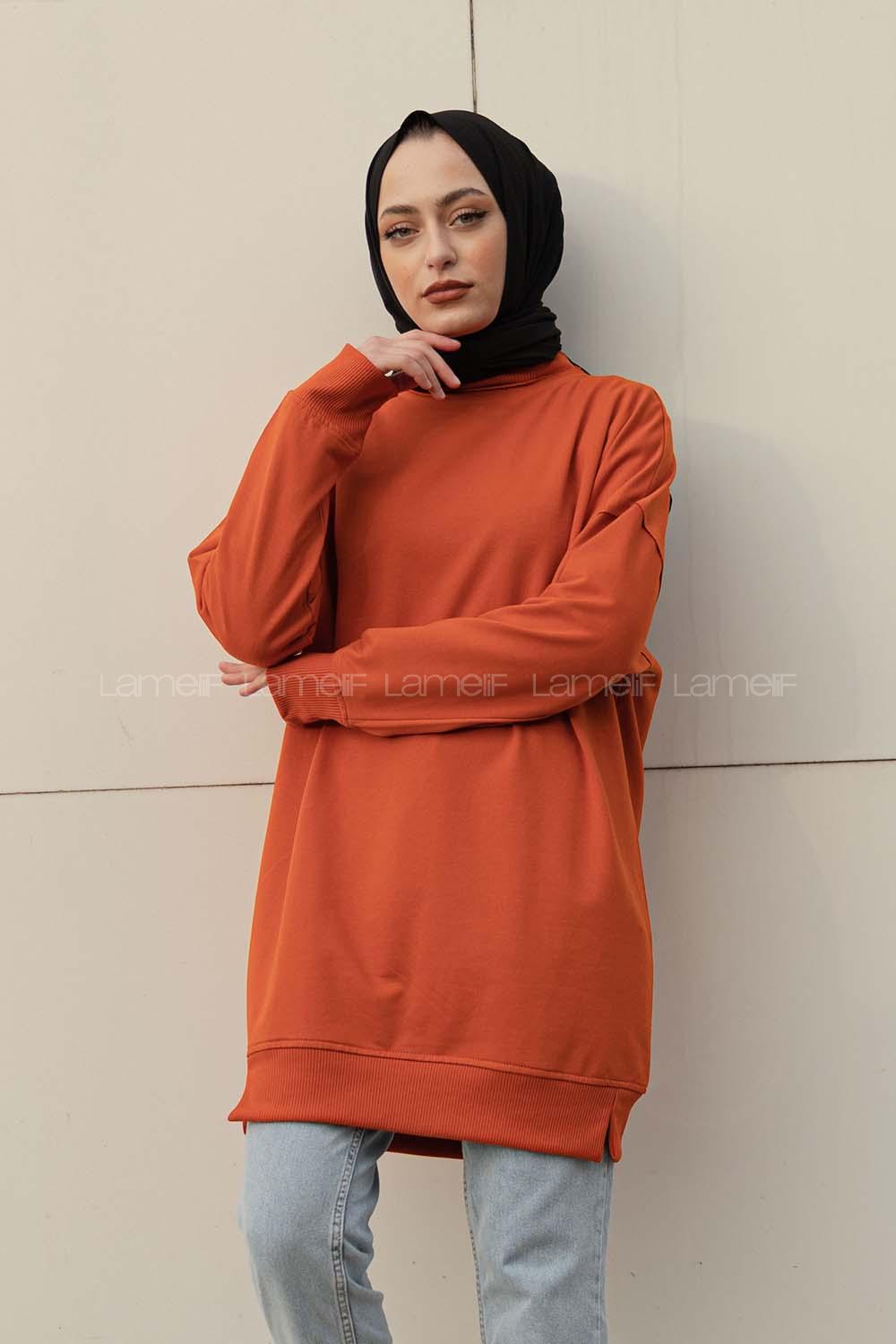 Modalamelifi Düz  Celina Tunik Oranj