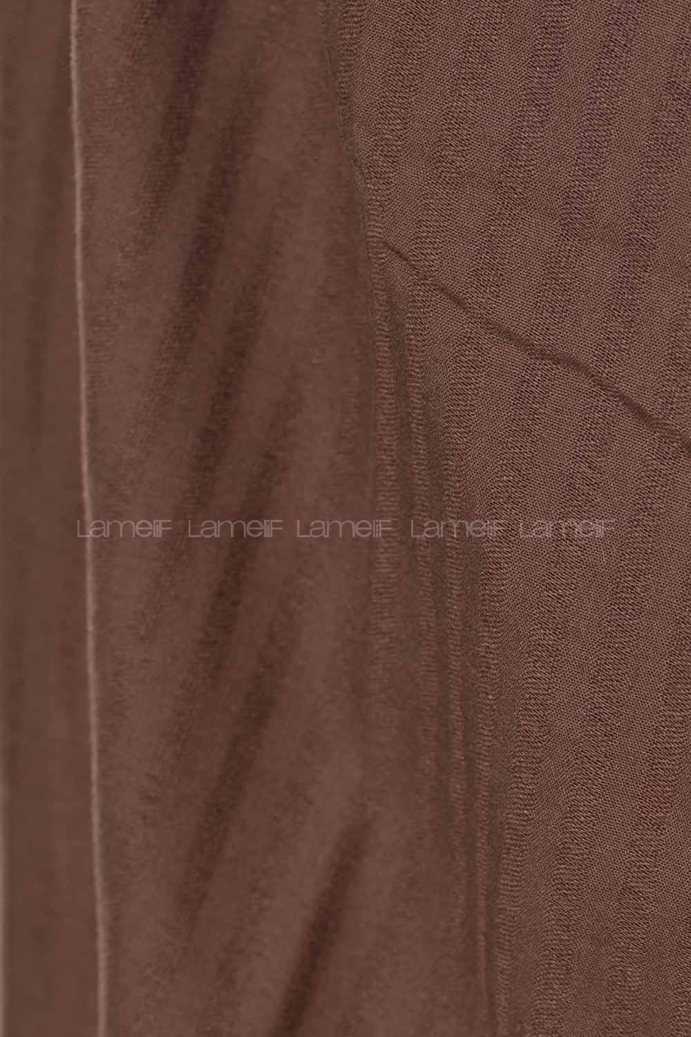 Modalamelif Çizgili Keten Şal Acı Kahve