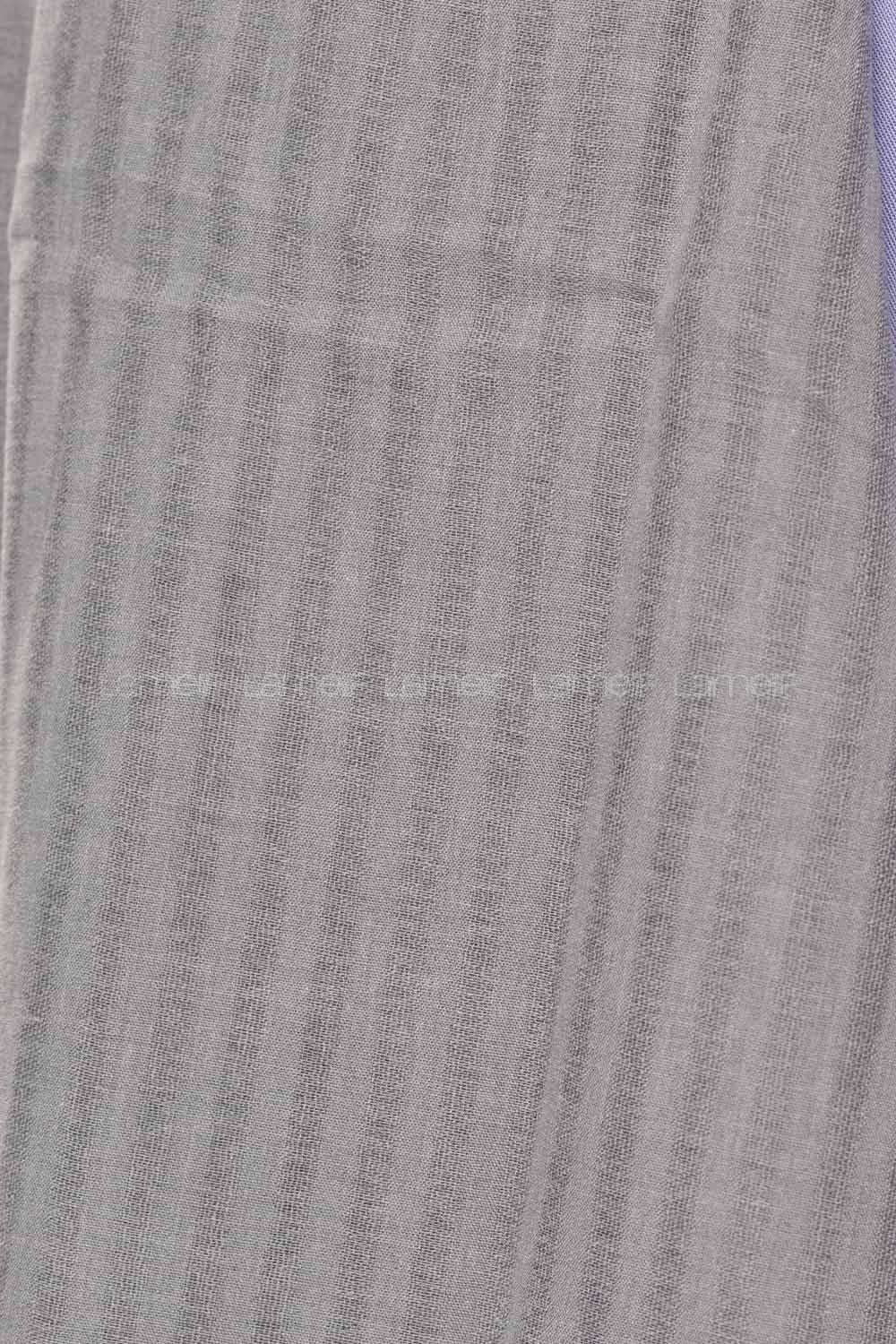 Modalamelif Çizgili Keten Şal Gri