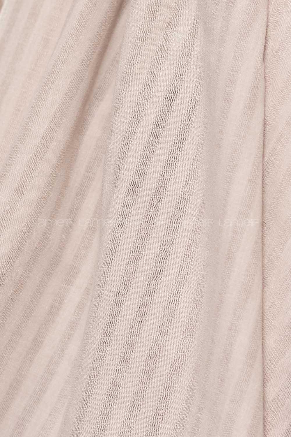 Modalamelif Çizgili Keten Şal Taş Rengi