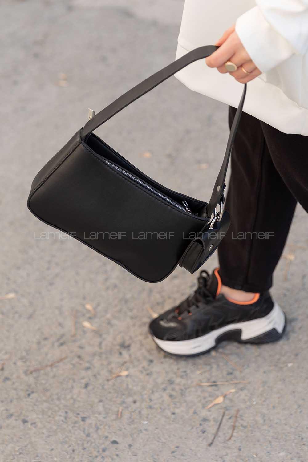 Modalamelif Cüzdan Aksesuarlı Çanta Siyah