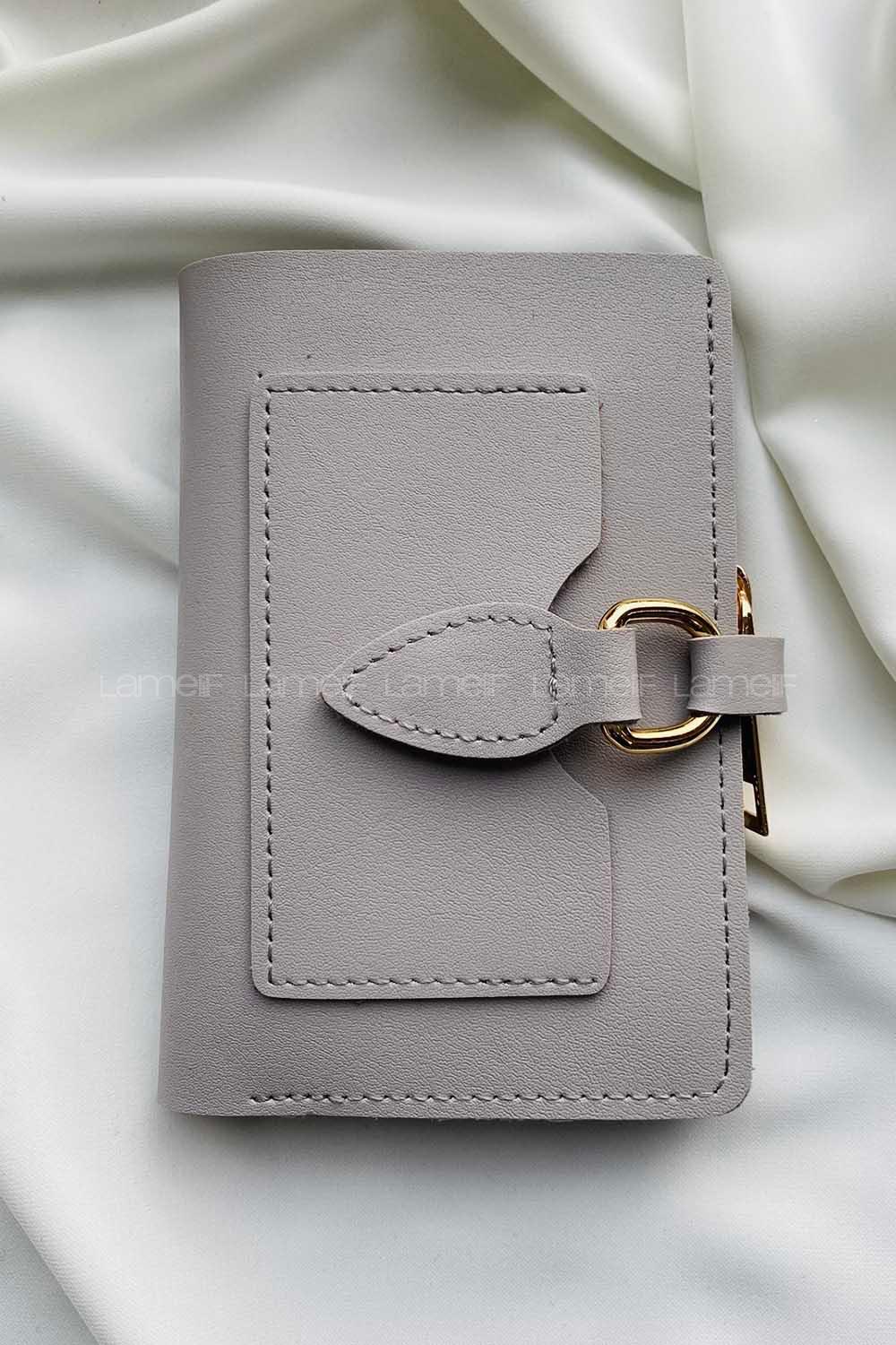 Modalamelif David Polo Küçük Boy İçi Kadife Tokalı Çanta Gri