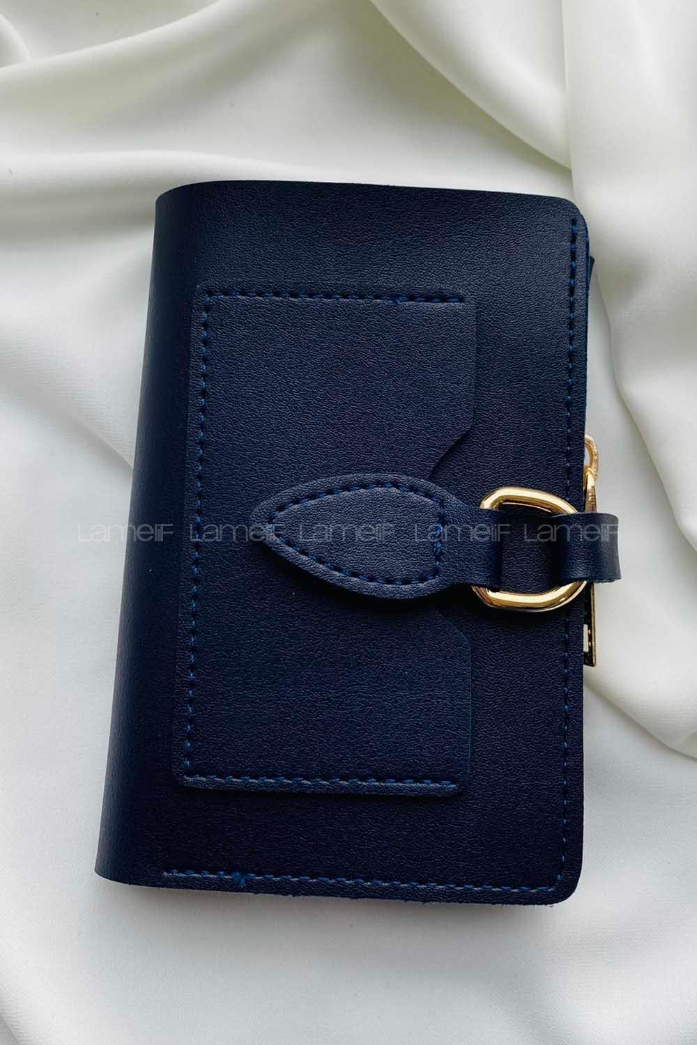 Modalamelif David Polo Küçük Boy İçi Kadife Tokalı Çanta Lacivert