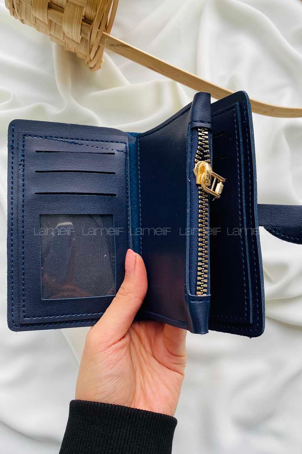 Modalamelif David Polo Küçük Boy İçi Kadife Tokalı Çanta Lacivert