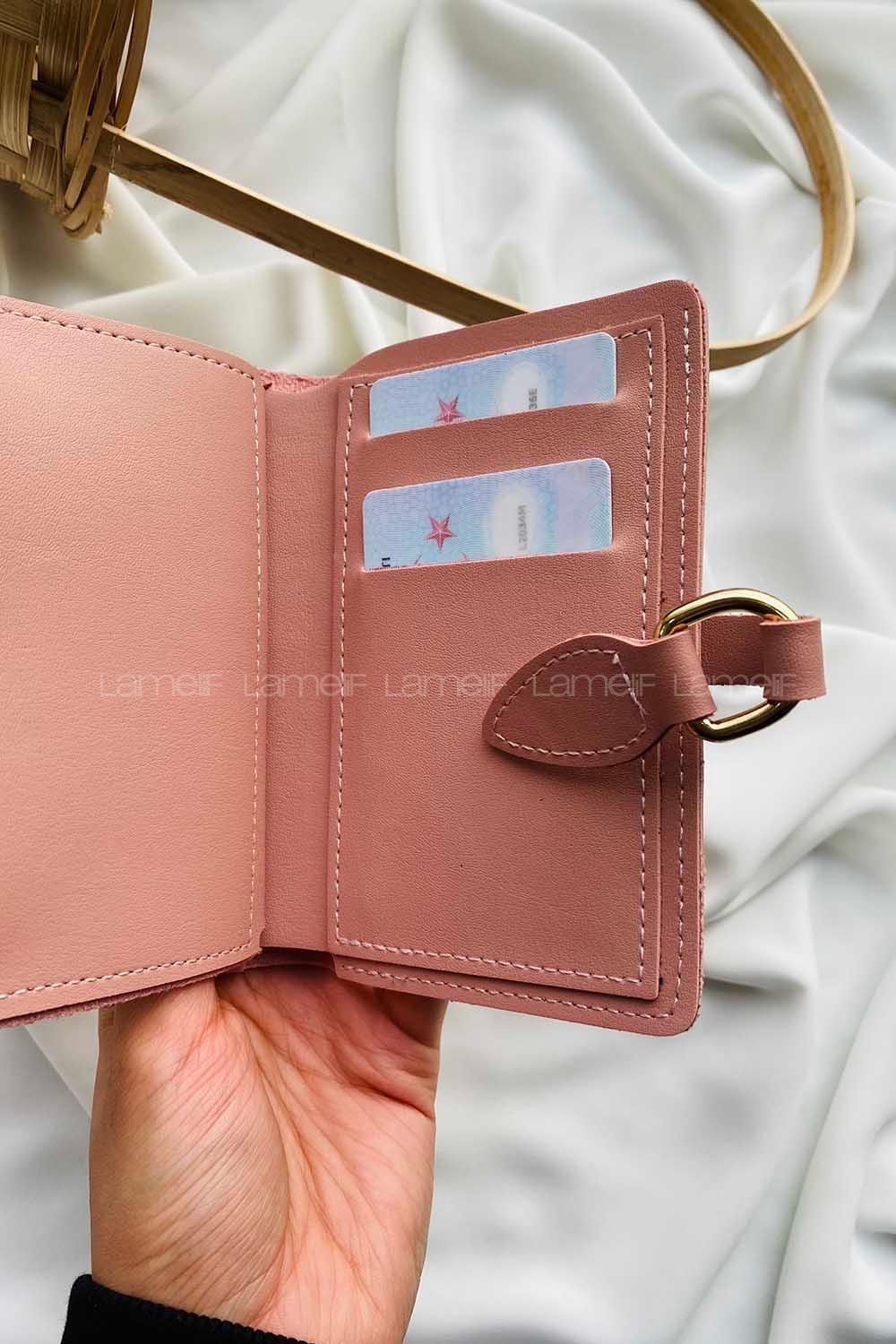 Modalamelif David Polo Küçük Boy İçi Kadife Tokalı Çanta Pudra