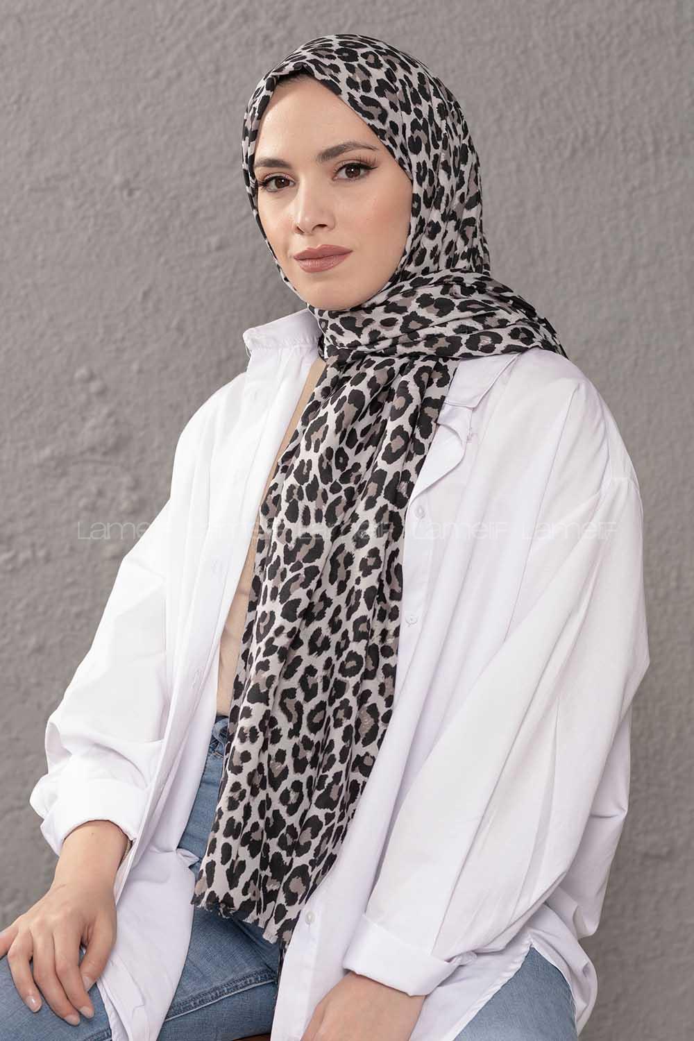 Modalamelif Leopar Desenli Şal Taş