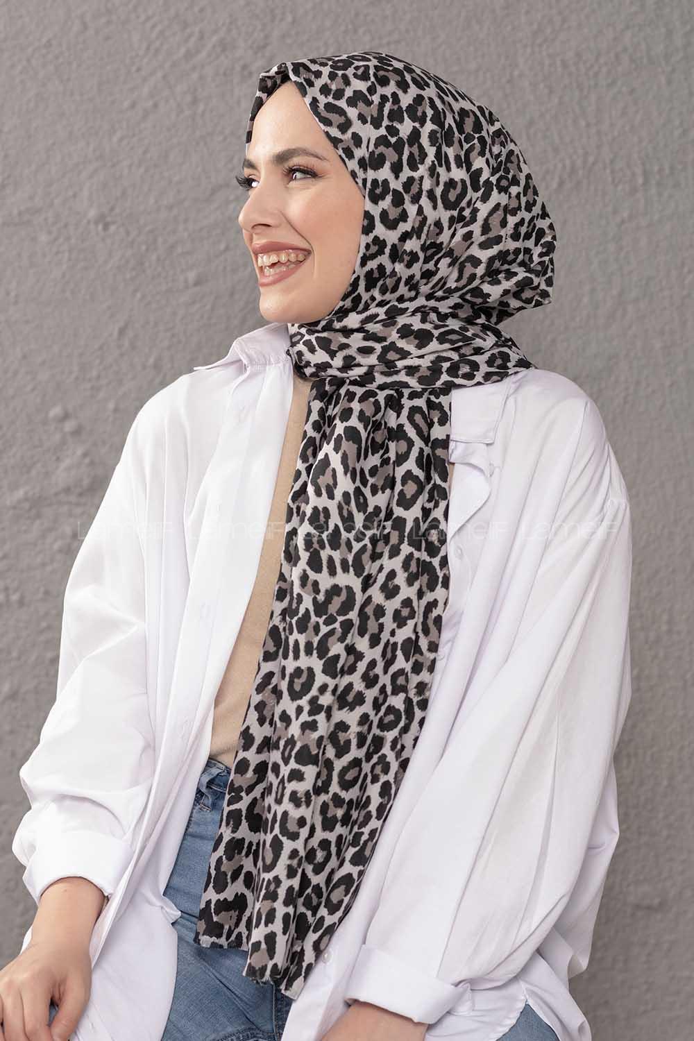 Modalamelif Leopar Desenli Şal Taş