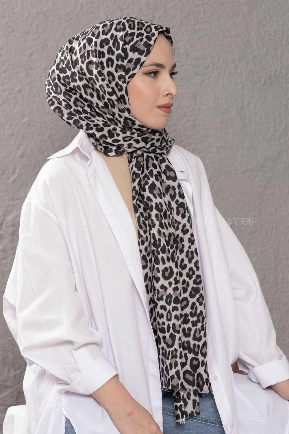 Modalamelif Leopar Desenli Şal Taş