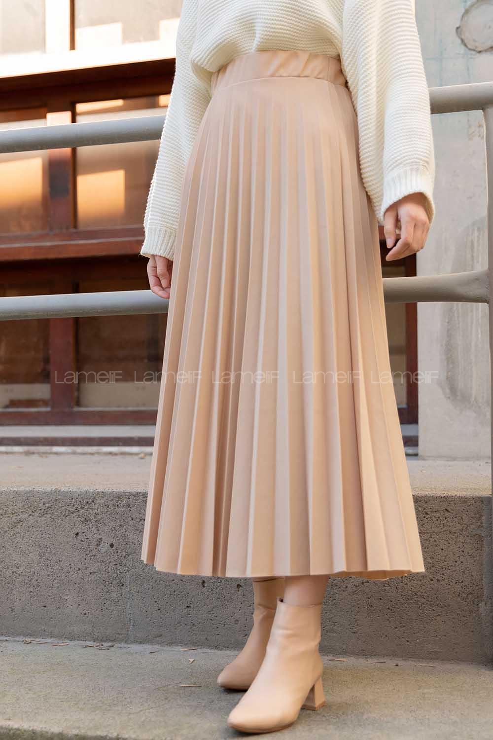 Modalamelif Piliseli Mira Etek Bej