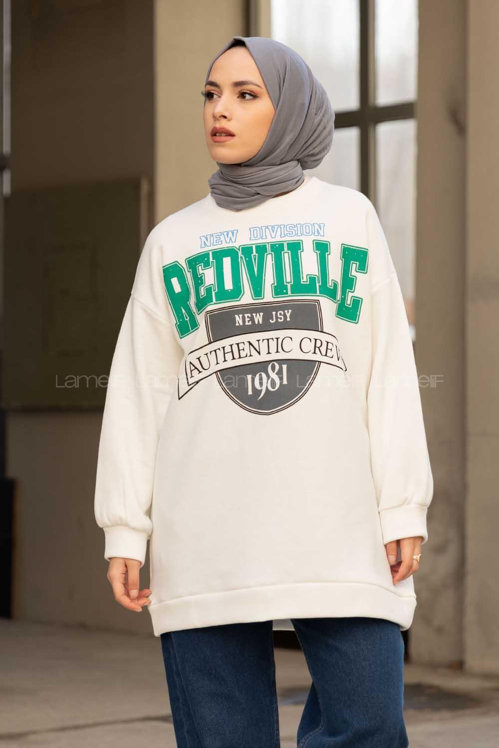 Modalamelif Redvile Baskılı Sweatshirt Ekru