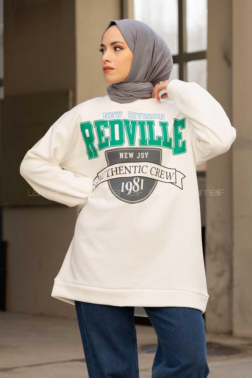 Modalamelif Redvile Baskılı Sweatshirt Ekru