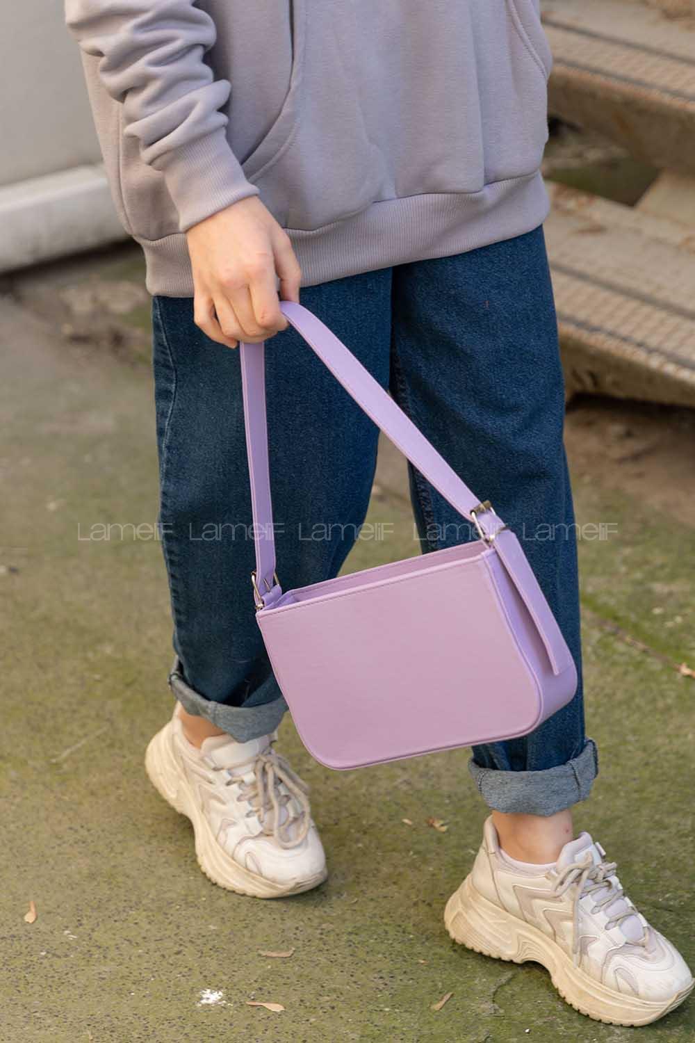 Modalamelif Toka Detaylı Miniadure Çanta Lila