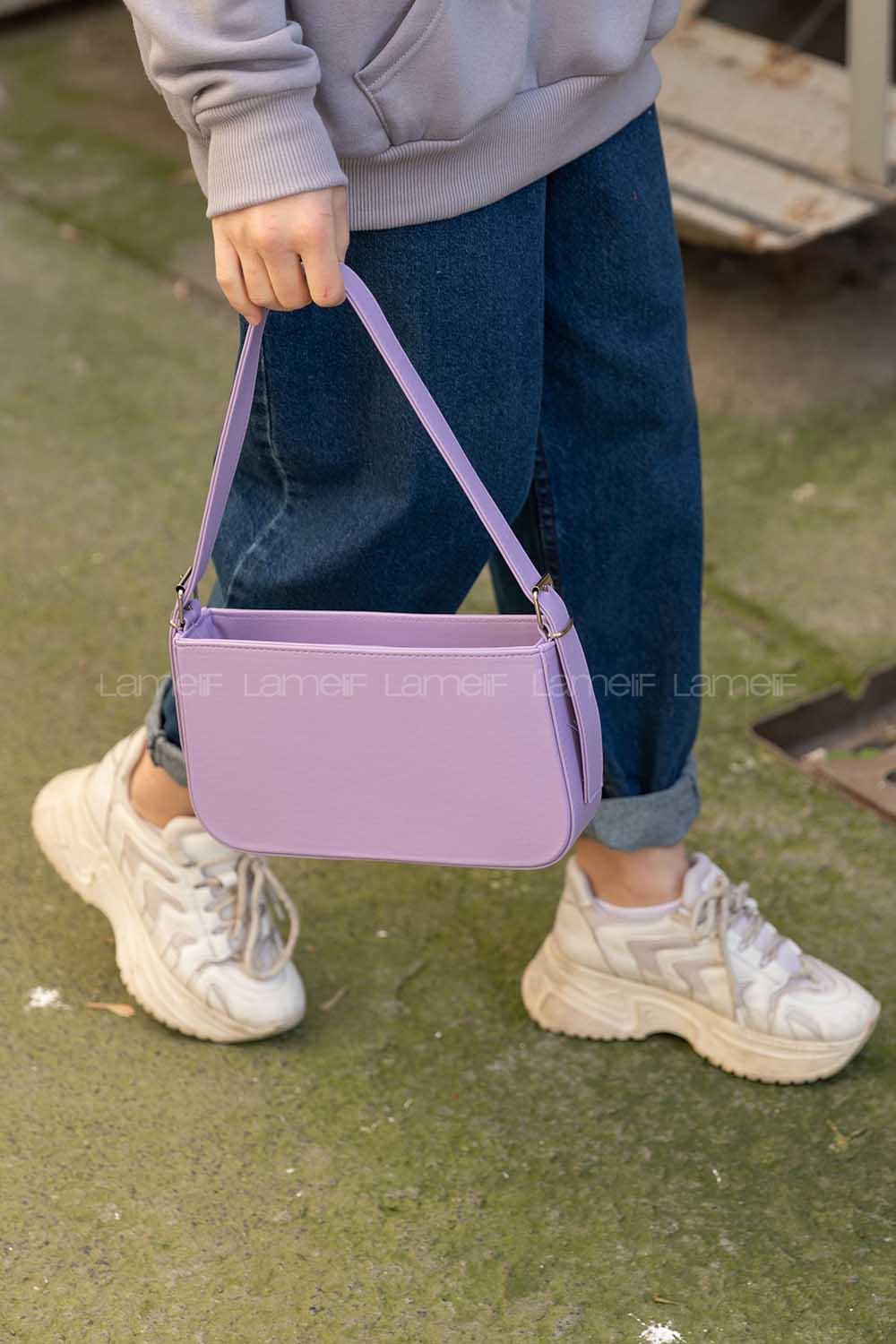 Modalamelif Toka Detaylı Miniadure Çanta Lila