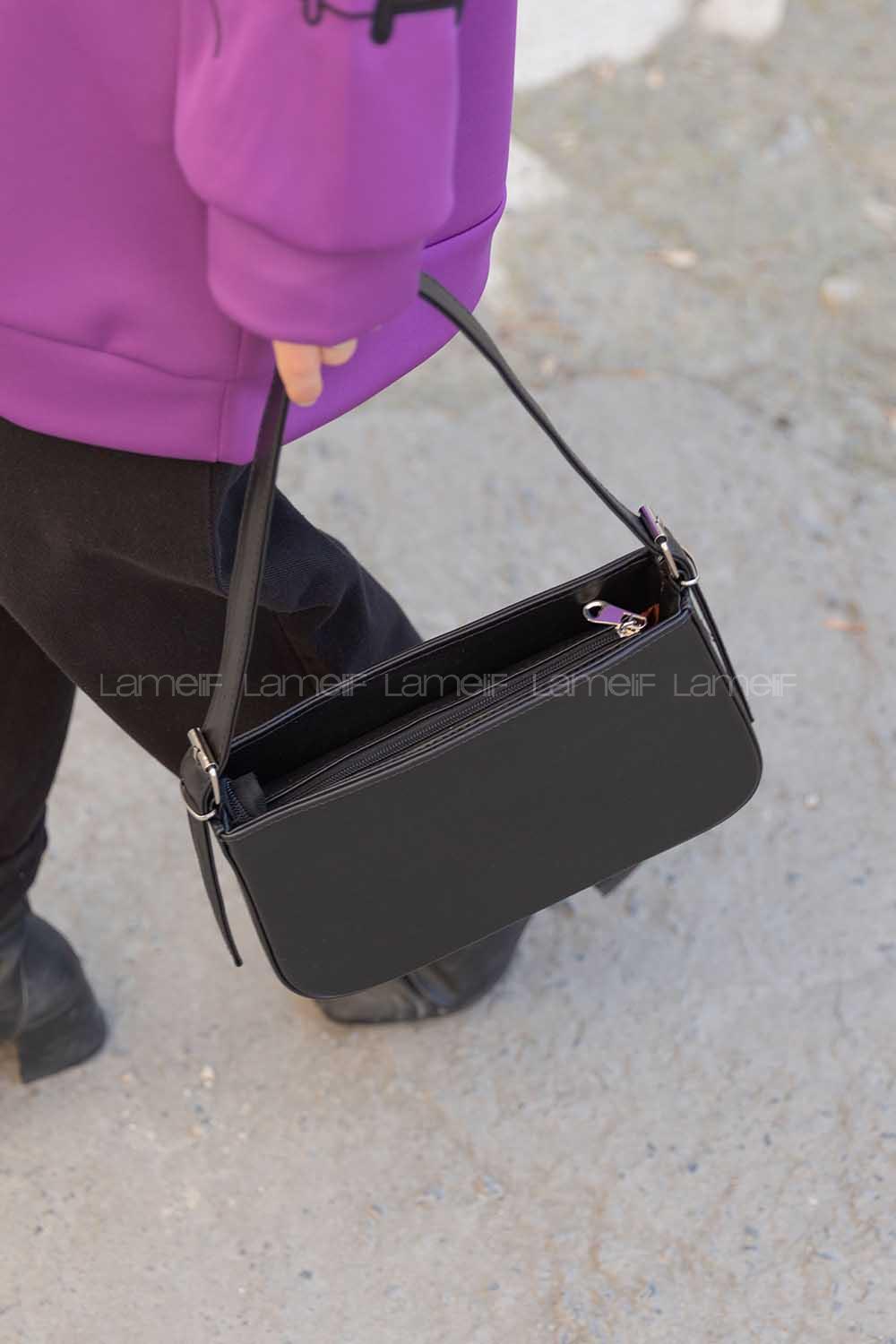 Lamelif Toka Detaylı Miniadure Çanta Siyah