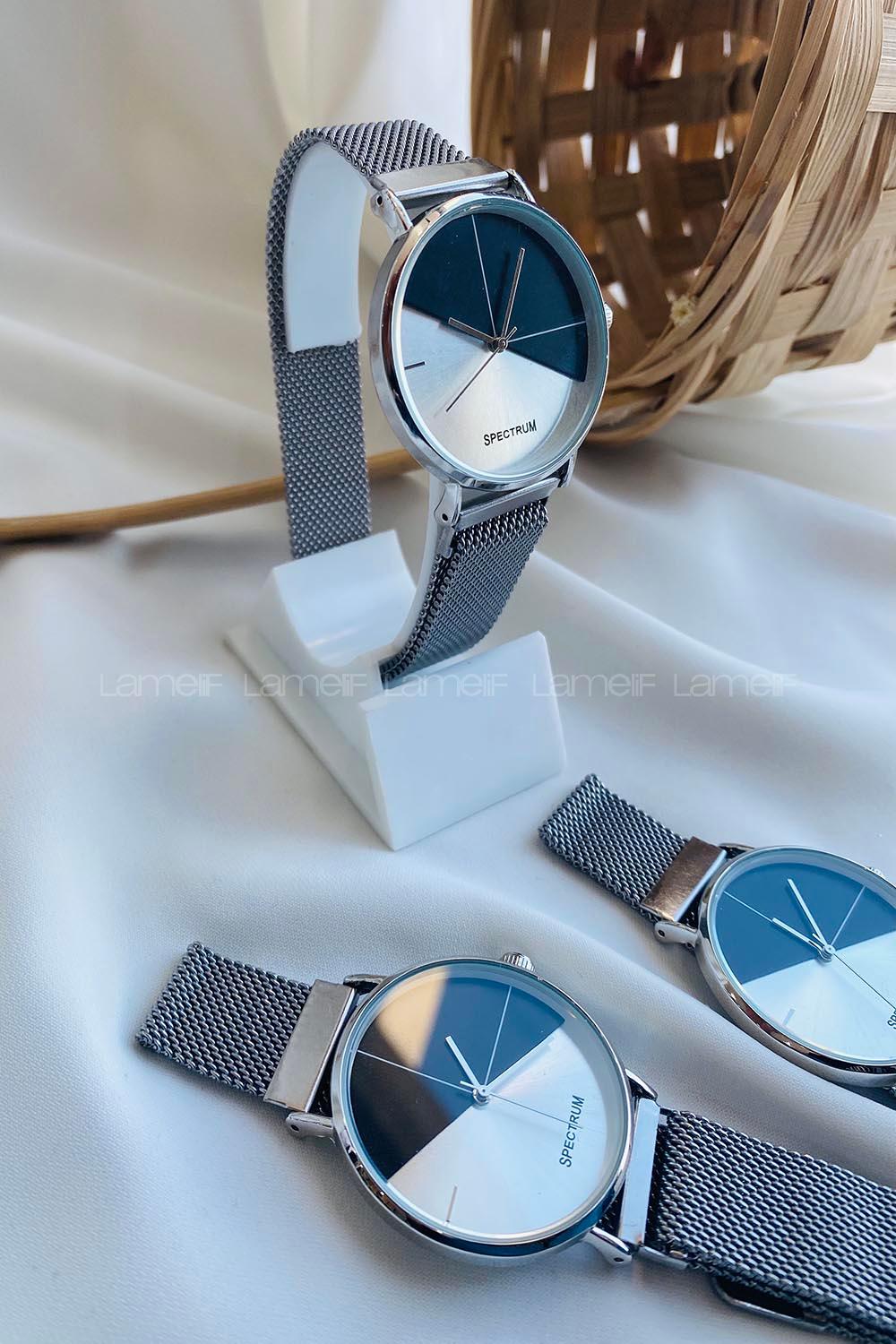 Modalamelif Beyaz Siyah Blok Saat