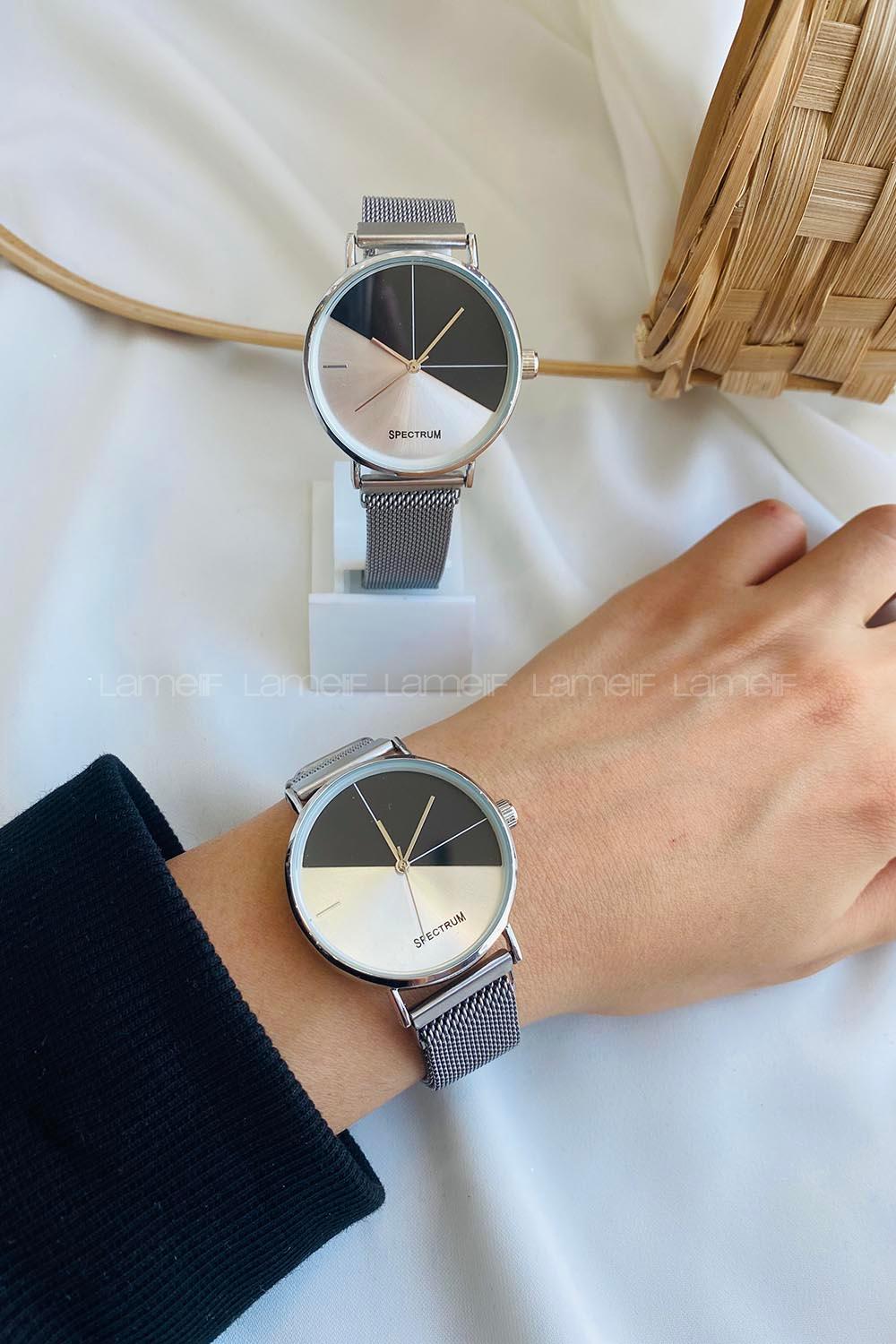 Modalamelif Beyaz Siyah Blok Saat