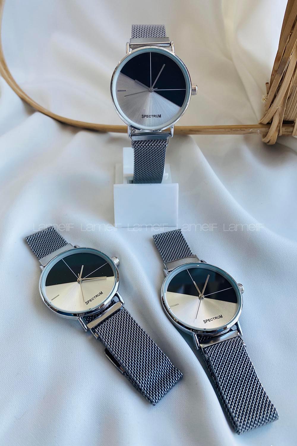 Modalamelif Beyaz Siyah Blok Saat