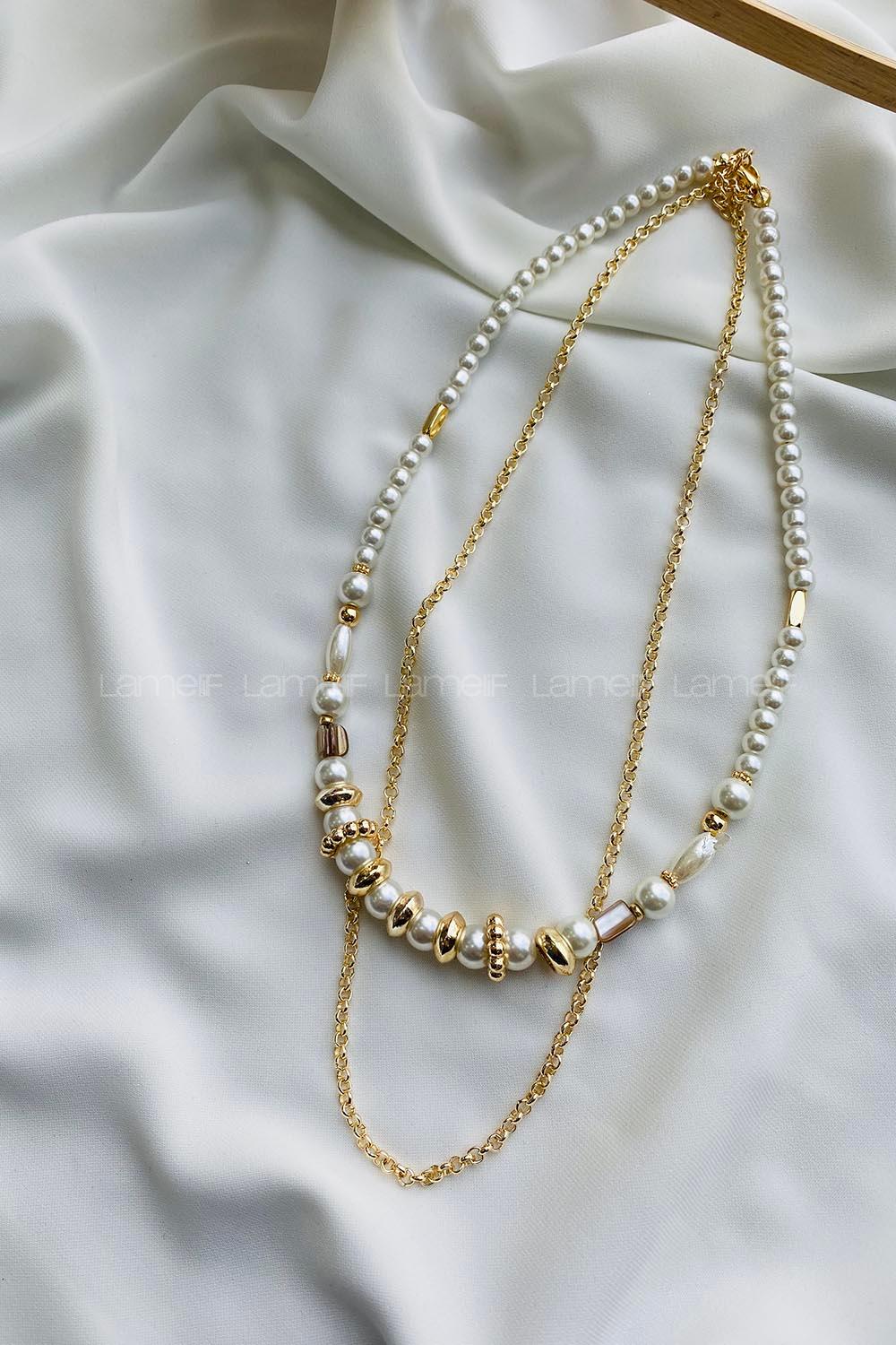 Modalamelif Doğal Taş İnci Kolye