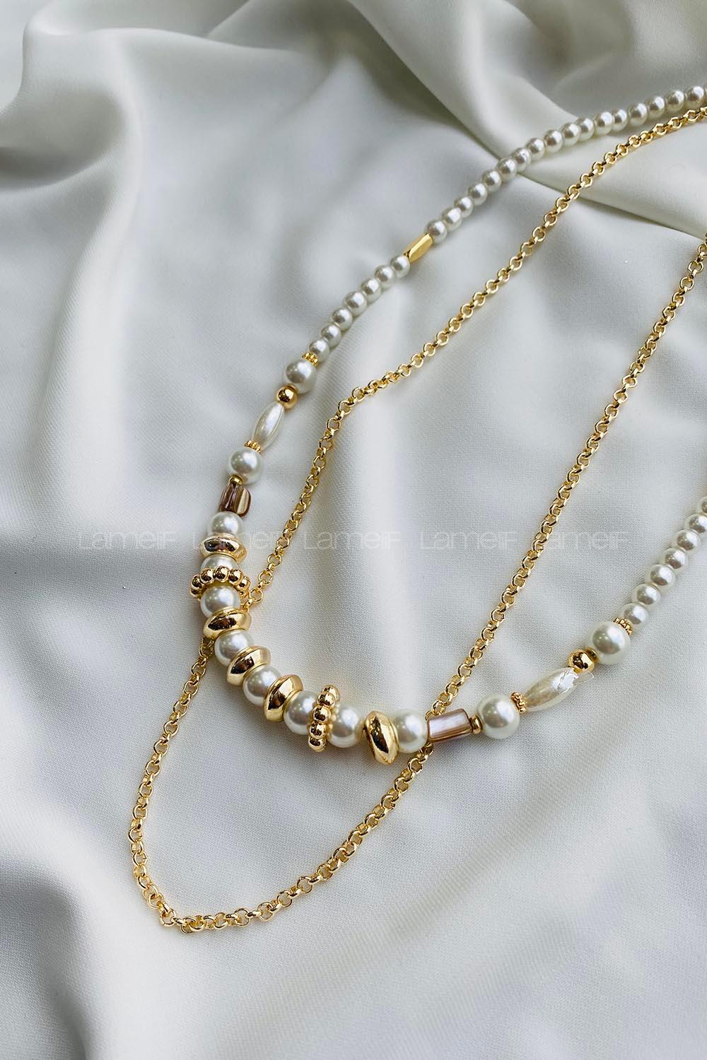 Modalamelif Doğal Taş İnci Kolye